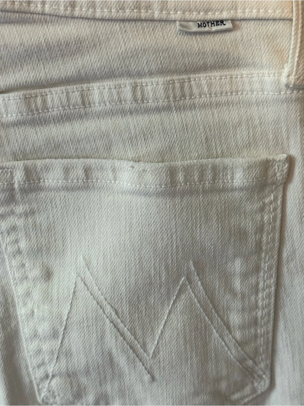 MOTHER the rascal crop fray jeans Women's White size 26